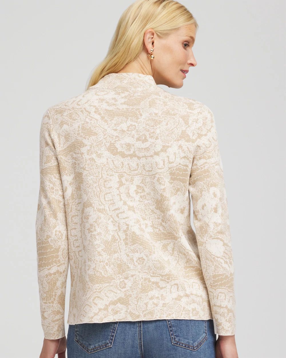 Ella Jacquard Mockneck Sweater | Chico's